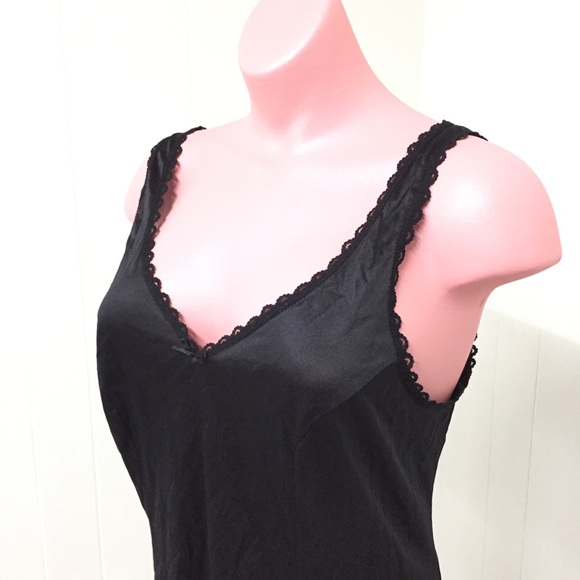 M WARNERS Vintage Retro Black Slip Nightie - Picture 3 of 5
